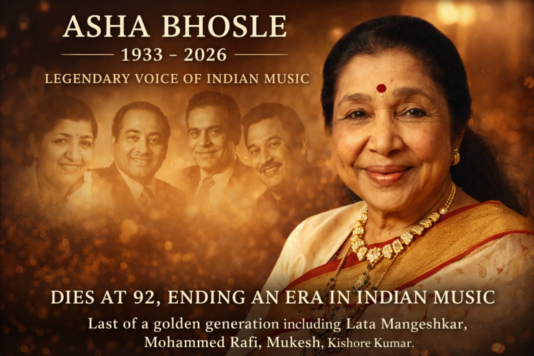 Asha Bhosle Dies at 92, Ending an Era of Indian Music
