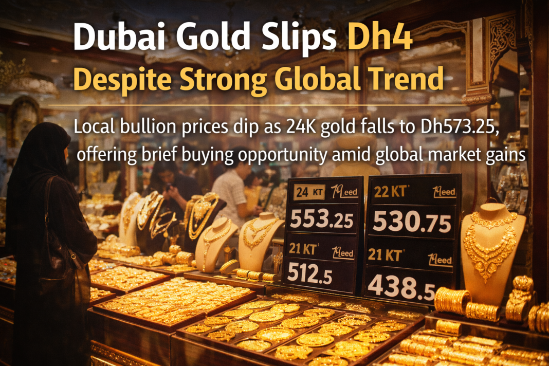 Dubai Gold Slips Dh4 Despite Strong Global Trend